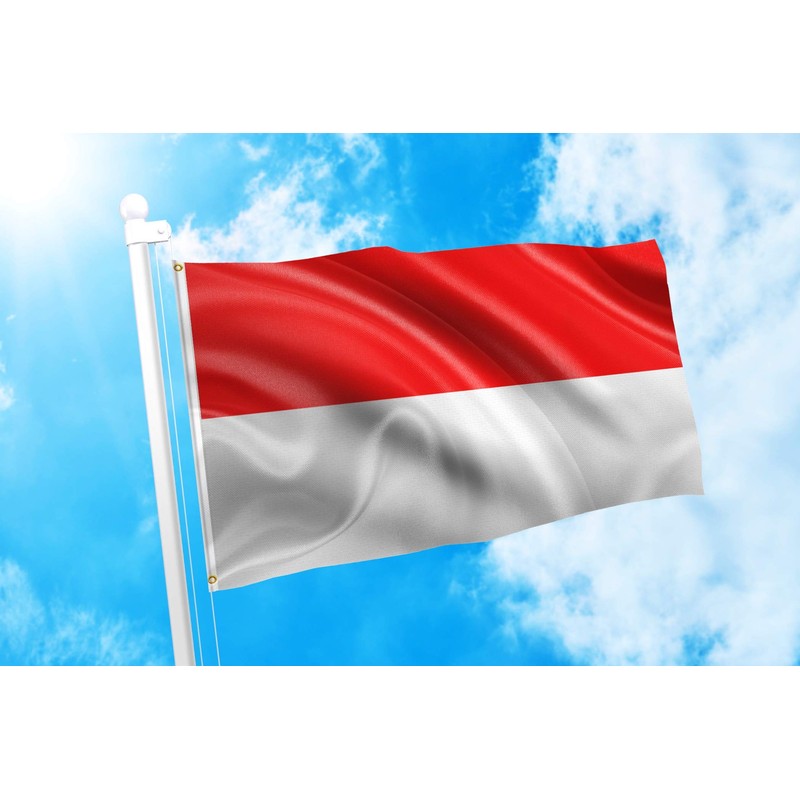 DMSE Indonesia Flag 3X5Ft Foot 100% Polyester 100D Indonesian Flag