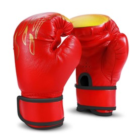Flexzion Kids Boxing Gloves For 3 to 8 Years, 4 oz Fire Red Youth Boxing Gloves Punching Gloves for Kids Sparring Training Mitts Punching Bag Junior Gloves for Kickboxing, MMA, Muay Thai, Training