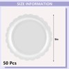 LRQSM 50 Pcs White Paper Plates 9 Inch Disposable Scalloped