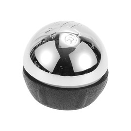 Partuto 5 Speed Manual Gear Shift Knob - Car Stick Shift Knob - for Fiat 500C 2007-2018 Plastic Black Chrome Silver Tone - 1 Pc