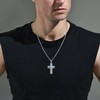 URONE Mountain Cross Necklace 925 Sterling Silver Mountain Range Cross