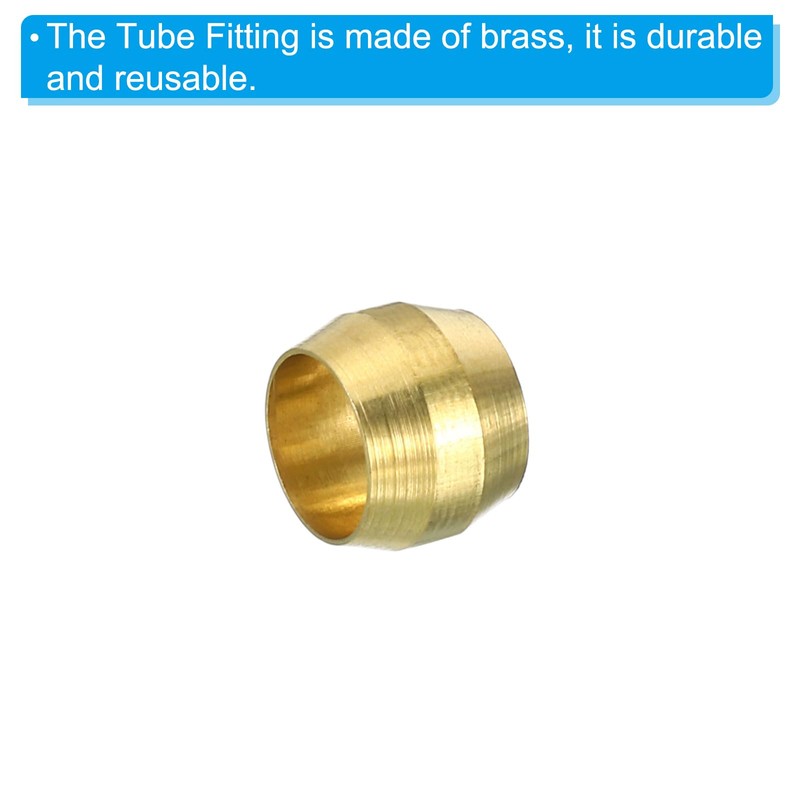 PATIKIL 20pcs 6mm Tube Outside Diameter Brass Compression Sleeve Ferrules