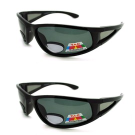 Pink Ribbon Shades 2 Pair of Polarized Bifocal Sunglasses - Outdoor Reading Sunglasses (Black/Black, 1.5 x)