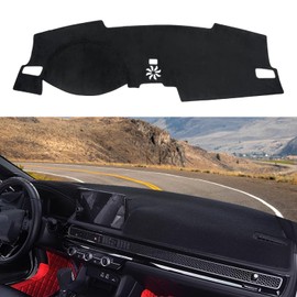 Blazeray Dashboard Cover Dash Cover Mat Pad Carpet Custom Fit for Honda Civic 11th Gen 2022 2023 2024 Accessories Anti-Skid Center Console Protector Cover Mat(Black Edge)