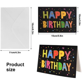 Kioiner 24 Pcs Happy Birthday Cards with Envelopes, 4x6 inch Assortment Birthday Cards Blank Inside Greeting Note Cards for Women Men Kids