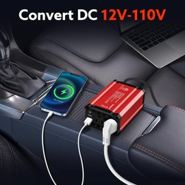 400W Car Power Inverter PD 30W Fast Charging,Vansoet DC 12V to AC 110V Car Inverter Aluminum Housing,USB C PD30W and USB-A QC 18W Port - Dual AC Plug Adapter Outlet for Vehicles,Laptop,Phones,Camera