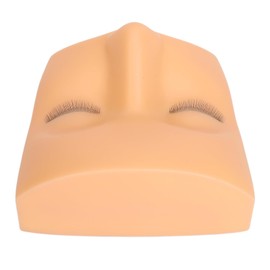 3 Layer Lashes Eyelash Mannequin Head, Beginner Practice, Soft Silicone, Wide Use (Yellow Skin)