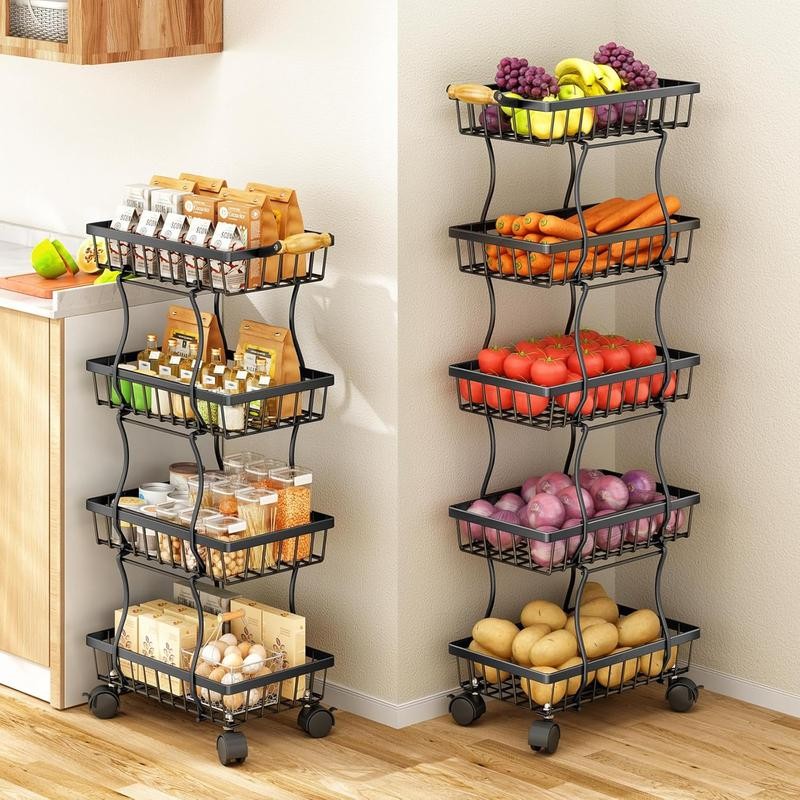 Fruit Basket Kitchen Pantry Organizers and Storage - 4 Tier