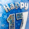 Oaktree UK Oaktree 18" Happy 17th Birthday Blue Holographic, Aluminium