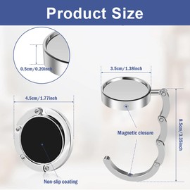 SGERUFZ Foldable Anti-Slip Bag Hook Holder for Table, for Purses on Desk, Restaurant (Marble)