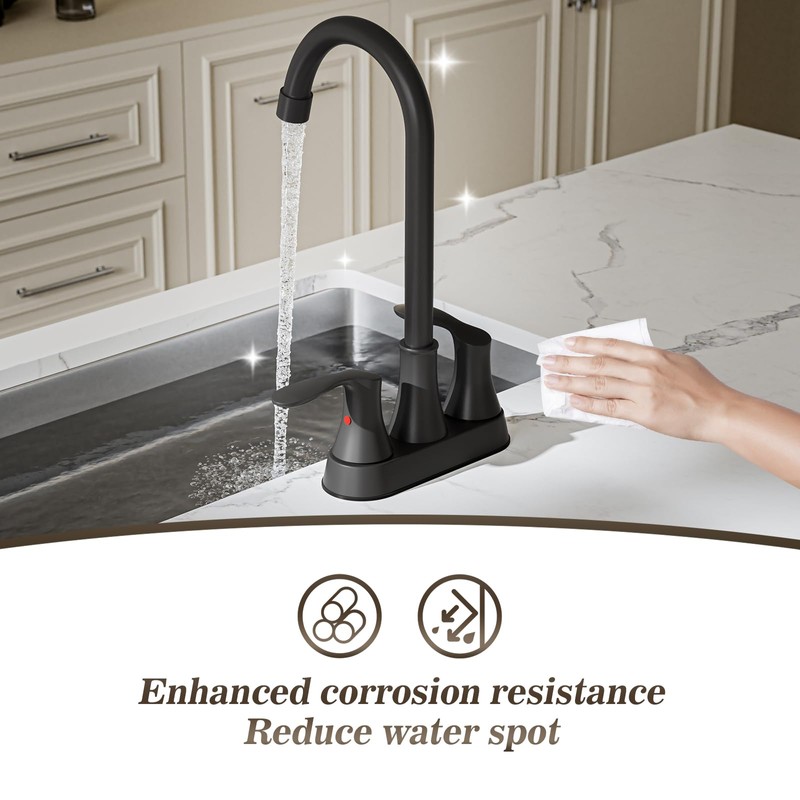 Phiestina Bar Sink Faucet 4 Inch Centerset Deck Mount,2 Hole