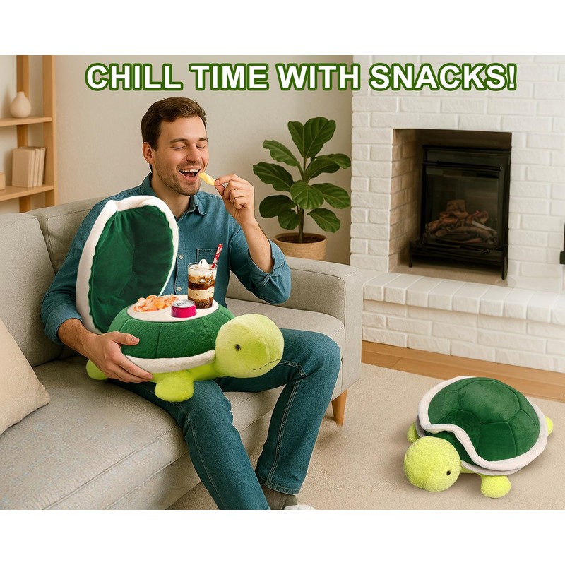 Couch Cup Holder Pillow Tray & Caddy,Headrest and Giant Turtle