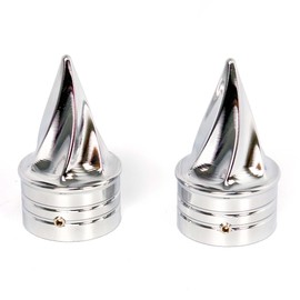 Americruse Harley Axle Nut Covers Twisted Conical Axle Caps Fit for Harley Dyna Street Bob, Touring Street Glide, Road King, Road Glide 2000-2007 (Chrome)
