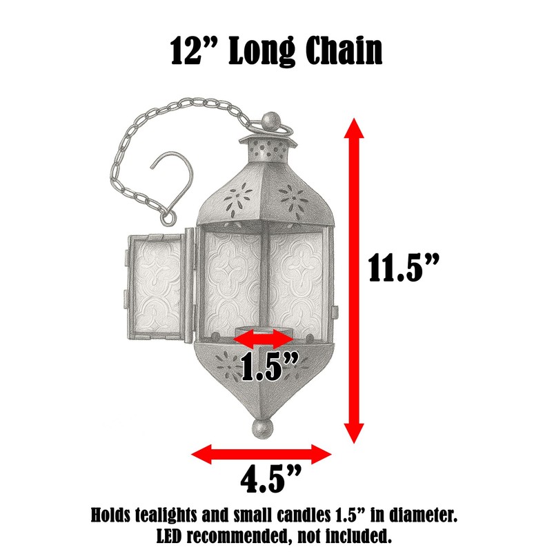 Vela Lanterns 11.5" Hanging Moroccan Decorative Candle Lantern Lamp –