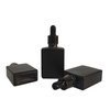 BEGIKET 12 Pack 1 oz Black Square Glass Dropper Bottle