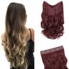 GIRLSHOW Hair Extensions with Invisible Wire Transparent Headband Synthetic 20