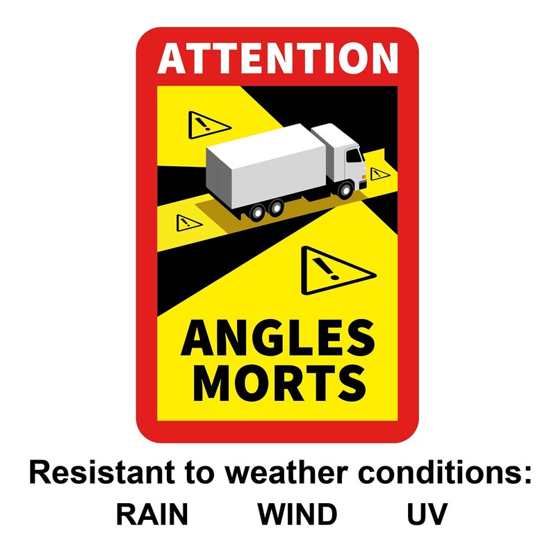 MDlabels Pack of 5 Angles Morts for Trucks, Buses and