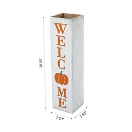 Glitzhome Give Thanks Sign for Porch Decor Farmhouse Thanksgiving Welcome Signs For Front Door Decor Fall Rustic Wooden Porch Signs Thanksgiving Double Sided Box-shaped Display Standing Signs