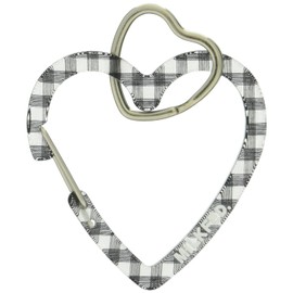 Milkfed NEO Heart Carabiner GINGHAM Women's Key Chain, Black