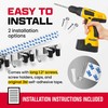 EFFEKTIVTOOLS Mop and Broom Holder Wall Mount – Self-Adhesive Stainless