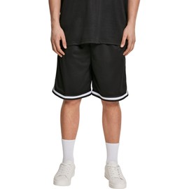 Urban Classics Men's Premium Stripes Mesh Shorts, Black (Black 00007)