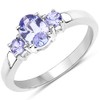 Bonyak Jewelry Genuine Oval Tanzanite Ring in Sterling Silver -