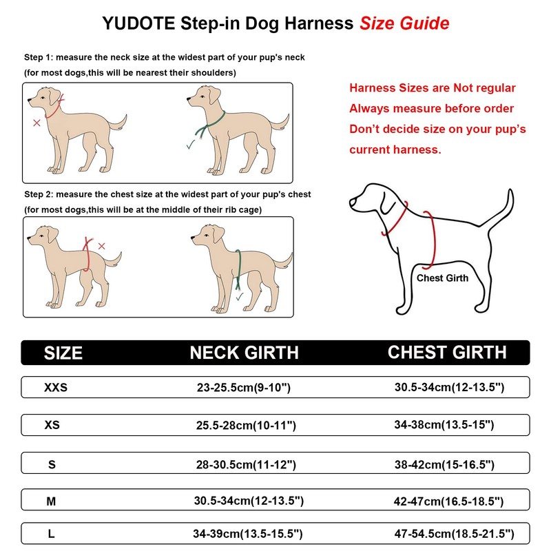 YUDOTE Step-in Reflective Harness Easy-on Easy-off 2-Layer Soft Mesh Vest