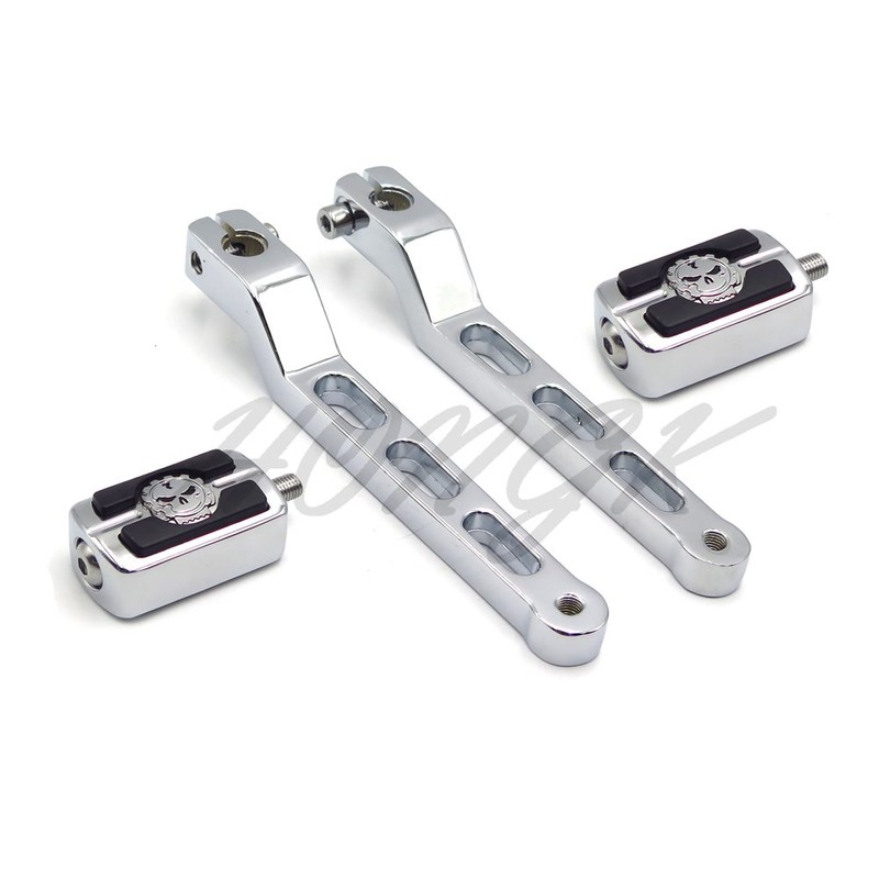 HONGK- Chrome Aluminum Heel/Toe Shift Levers with Skull Shifter Pegs