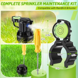 Gulfmew Rotor Hold up Tool with Level & Adjustment Tool Compatible with Rain Bird Sprinkler Head 5000, 5500, Falcon 6504, 7005, 8005 Series, Sprinkler Head Hold up for Lawn Irrigation System