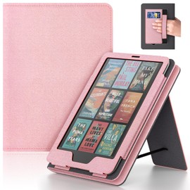 TrendGate Case for Kindle Paperwhite 7"/6.8" (12th/11th Gen, 2024/2021) & Kindle Colorsoft Signature Edition 2024, Slim PU Case with Stand Wrist Strap with Auto Sleep/Wake, Not for TCL, Pink