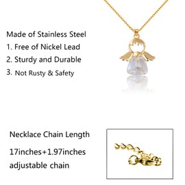 FUSTMW Guardian Angel Necklace Angel Wing Charm Necklace Pendant Guardian Angel Jewelry Birthday Gifts for Women (angel necklace)