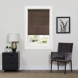 Cordless Room Darkening Mini Blind - 35 Inch Width, 64 Inch Length, 1" Slat Size - Mahogany - Cordless GII Deluxe Sundown Horizontal Windows Blinds for Interior by Achim Home Decor