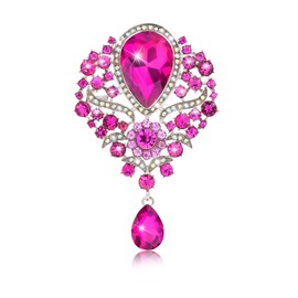 Casoty Pink Brooches for Women, Womens Brooches and Pins Vintage, Rhinestone Pins and Brooches, Clothes Accessories for Daily Wear Jewelry Gift