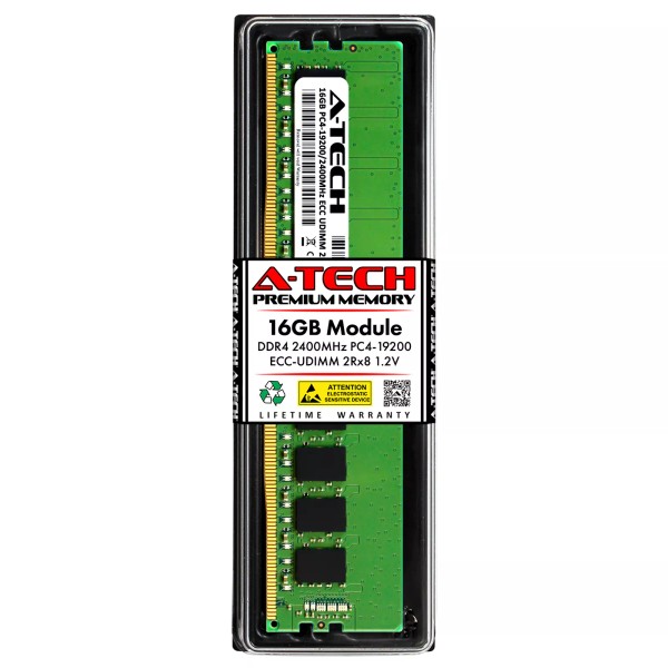 A-Tech 16GB 2Rx8 PC4-19200 ECC UDIMM (DELL YXC0V Equivalent) DDR4