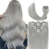 WindTouch Clip in Hair Extensions Human Hair, 12 Inch 70g