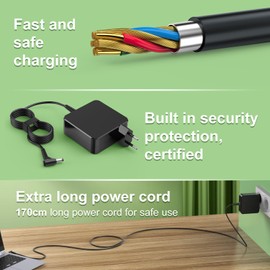 65 W Laptop Charging Cable Power Supply Charger Compatible with Lenovo V15 V14 V155 G1 G2 G3 G4 - V15-ADA 82C7 V15-IIL V15-IGL V14-ADA V14-IWL G1-IML G2-ITL V15-IWL Flex 4 5 6, 6, 4.0 x 1.7 mm