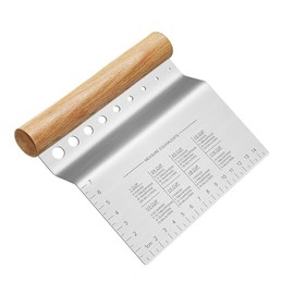 ALLTOP Raspador de banco de masa, cortador/picador, hoja de acero inoxidable con pelador de hierbas, herramienta multiusos de repostería de cocina con