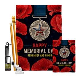 Angeleno Heritage Honor Our Hero Burlap Garden House Flag Kit Patriotic Memorial Day Armed Forces Military Veteran United State American Decoration Banner Small Yard Gift Double-Sided, Made in USA