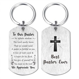 Emideary Pastor Appreciation Gifts for Men - Pastor Anniversary Keepsake Gifts - Thank You Pastor Christmas Keychain
