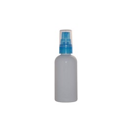 WM Pack of 12) - TSA Approved 3 Oz White Refillable Bottle w/Blue Petite Pump. For Sanitizer, Soap, lotion, shampoo, cream