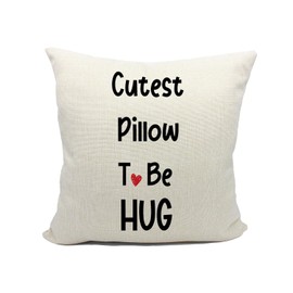 Mancheng-zi Hug This Pillow Until You Can Hug Me Pillow Cover 18x18,Hug,Boyfriend Girlfriend Birthday Gifts,Long Distance Relationship Gifts