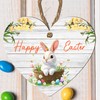 Handcrafted Easter Wooden Heart Plaque with 'Happy Easter' Quote -