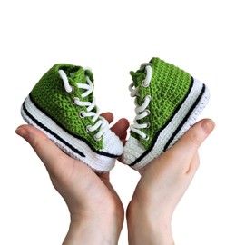 Organic Green Handmade Baby Booties: Newborn Cotton/Wool Crochet Slippers - Natural Knit Canvas Socks for Ultimate Comfort