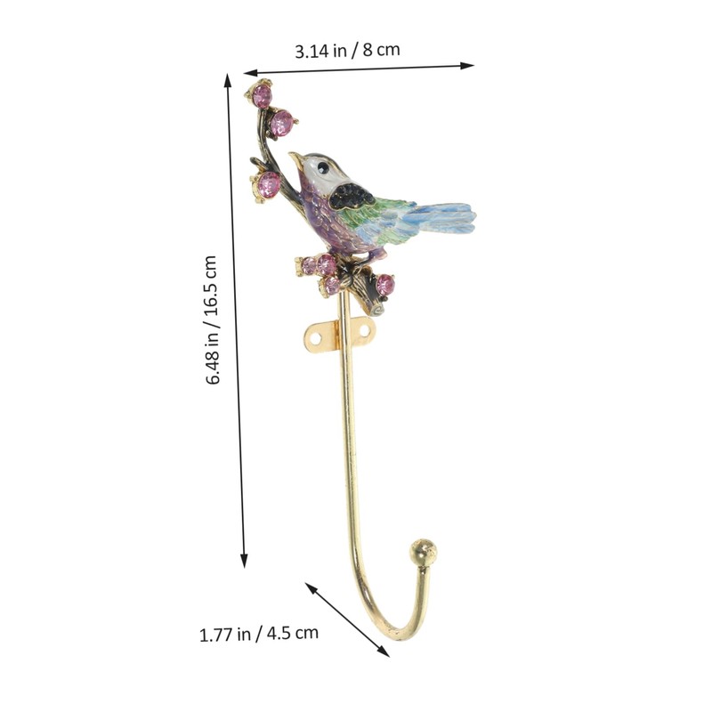 WHAMVOX Elegant Decorative Hooks Metal Wall Mount Retro Bird Shape