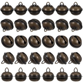 Matwsec 30 Pcs Bronze Jingle Bells, 22mm Vintage Mini Bells for Crafts