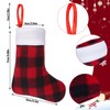 Jmkcoz 24 Pack Mini Christmas Stockings Plush Cuff Buffalo Plaid