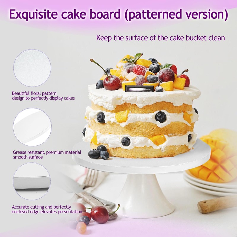 12 Inch Cakeboard 12 Pack, 1/2 Inch Thick Round Cake