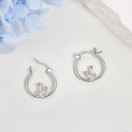 925 Sterling Silver Hoop Earrings with Duck/Cow/Pig/Otter/Stingray Hypoallergenic Cute Animal Jewelry Gifts for Women, Sterling Silver, No Gemstone