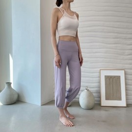 Women's High-Waisted Tummy Control Butt-Lifting Casual Jogger Yoga Pants for Spring, Summer, and Fall L/Black 5ea