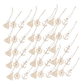 Operitacx 60pcs Unfinished Nautical Cutouts Blank Anchor Sailboat Crafts for DIY Painting Durable Ocean Themed Decor for Parties Home Display Creative Freedom with Natural Texture